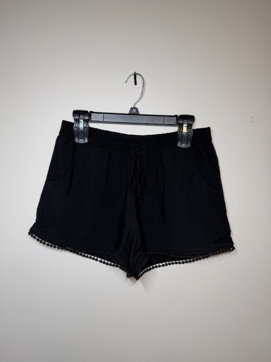 BeBop Pants - BeBop Black Elastic Waist Shorts with Pom Trim